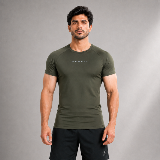 ACTIVE COMPRESSION TEES - OLIVE