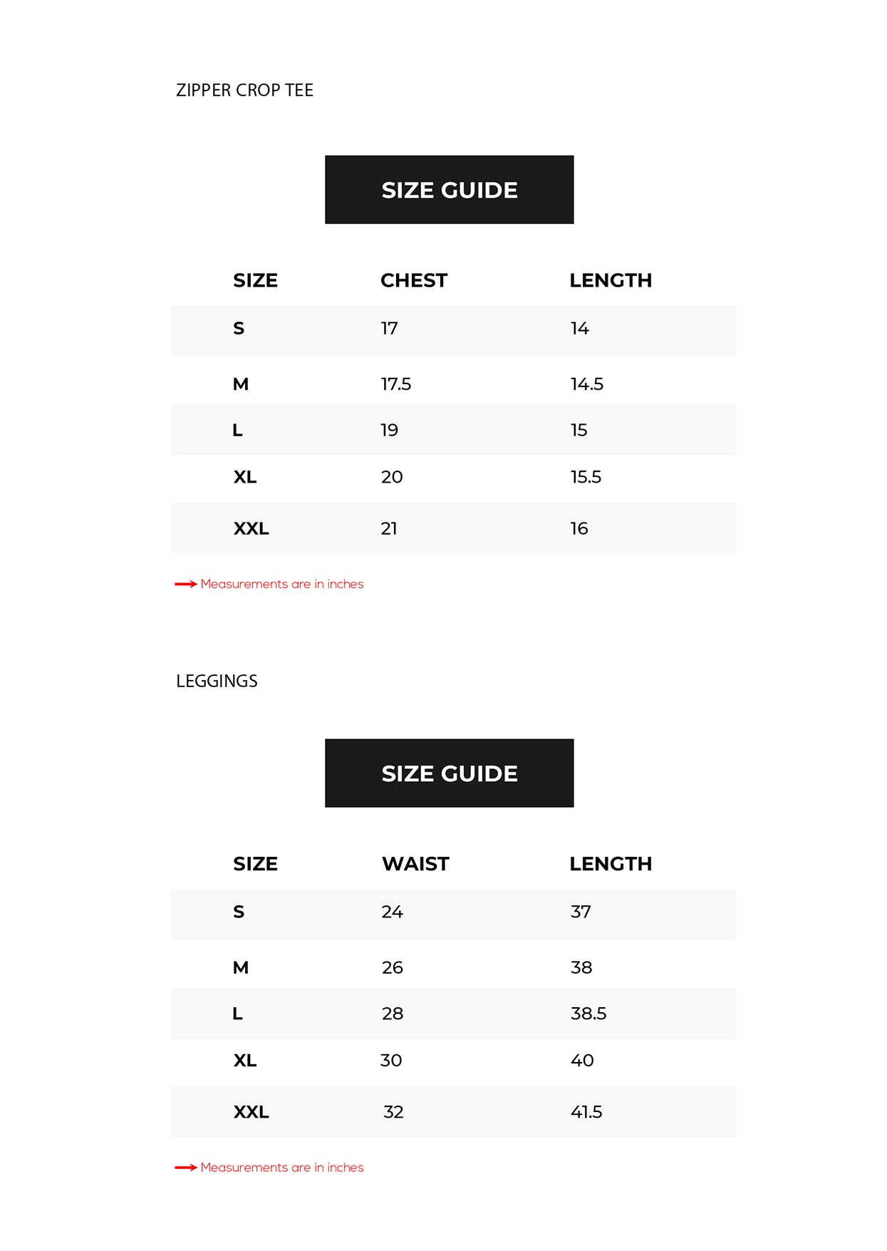 Size Chart
