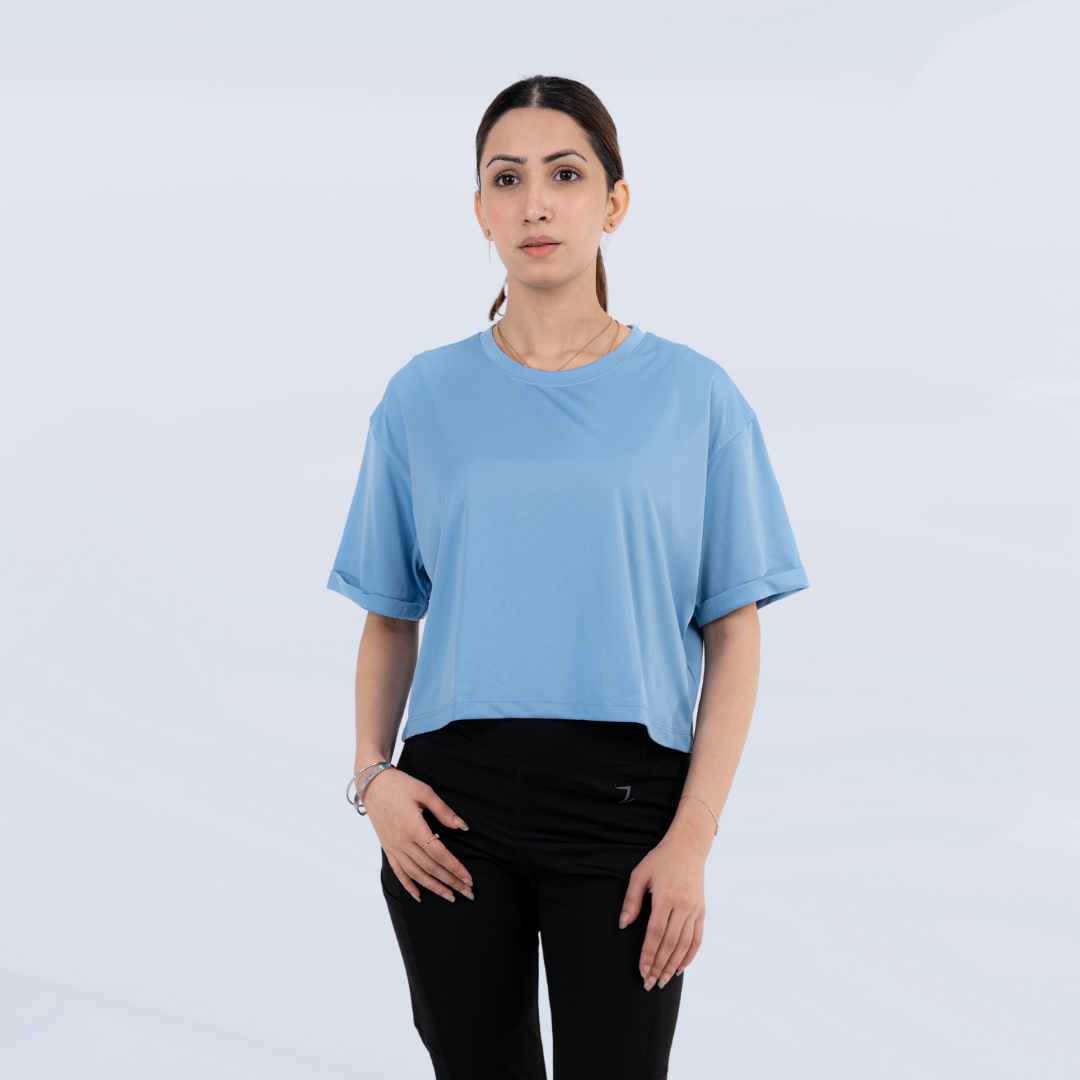 SKYBLUE CROP TEE