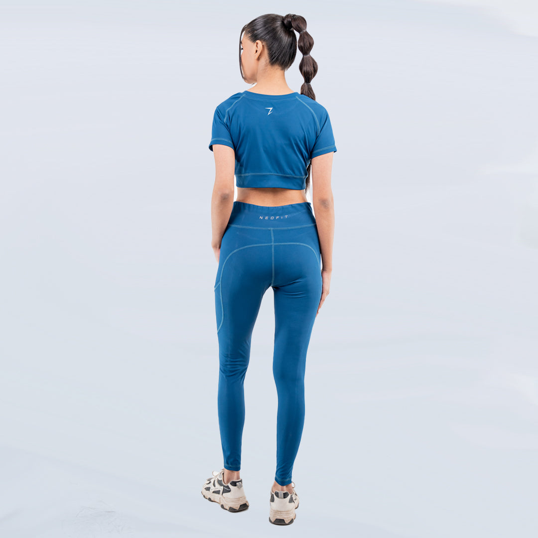 COBALTBLUE FITTED CROP SET