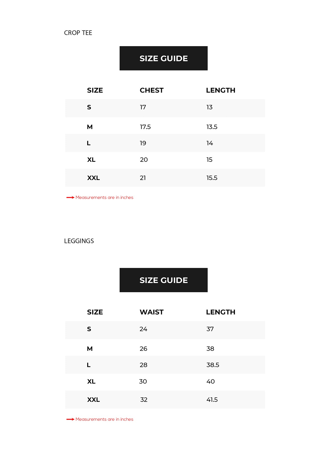 Size Chart