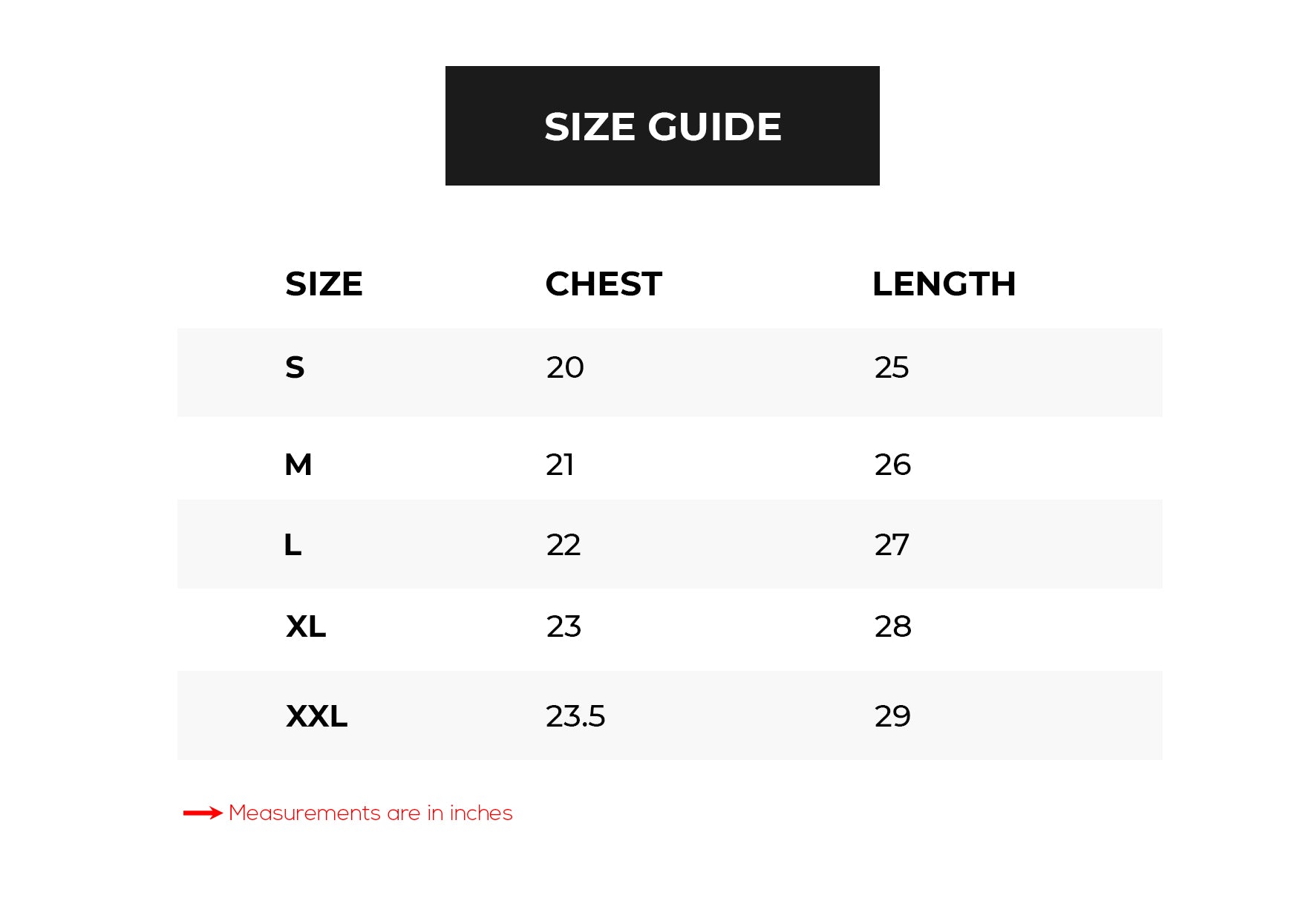 Size Chart